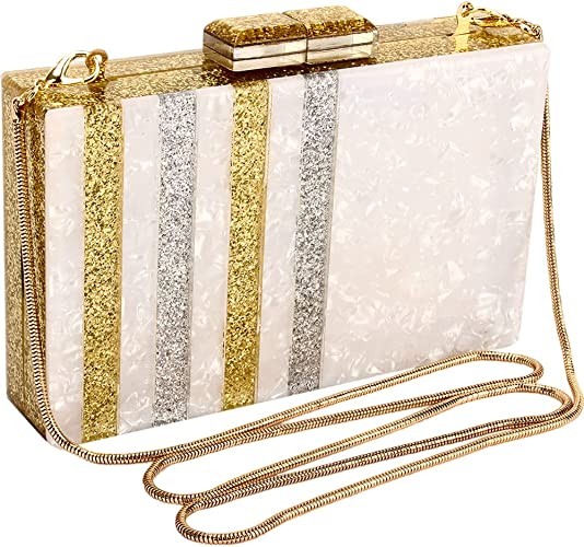 Sequins Acrylic Clutch Glitter Purse Evening Bag Chain Shoulder Crossbody Handbags Clutch Purses for Women